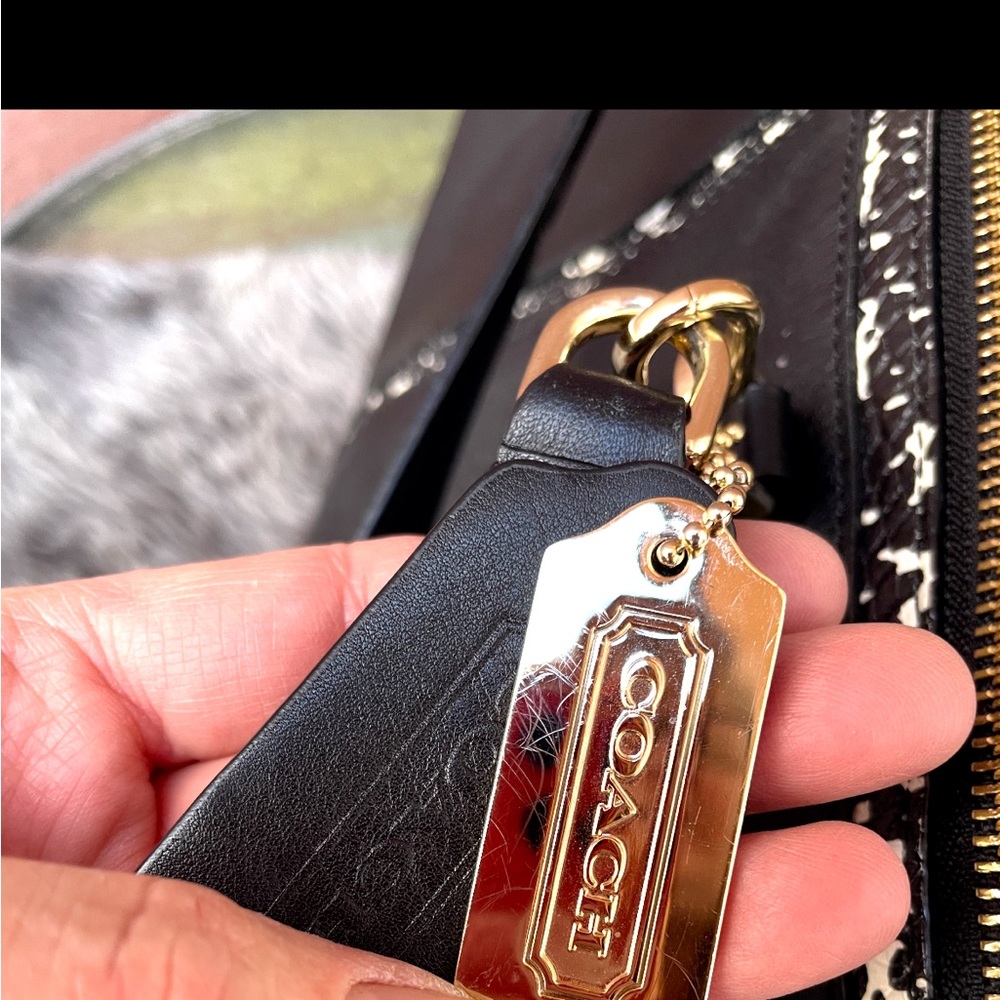 Coach Bleecker Black And Python Embossed Shoulder… - image 8